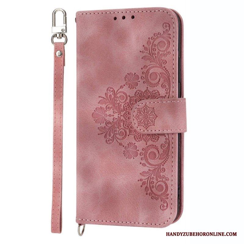 Folio-fodral Samsung Galaxy S23 5G Med Kedjar Strappy Lace Mandala