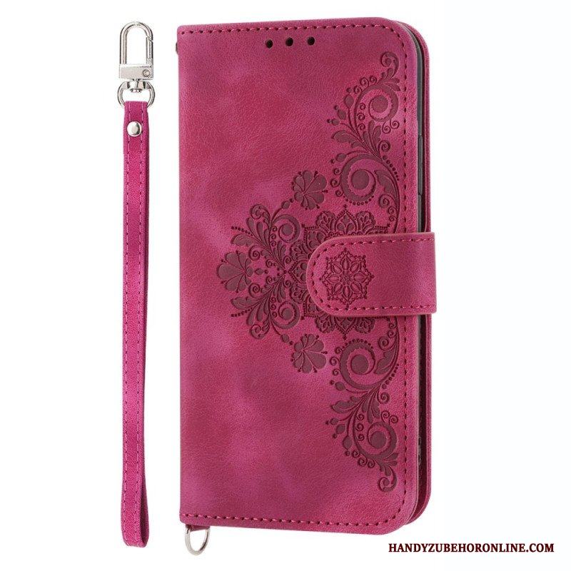 Folio-fodral Samsung Galaxy S23 5G Med Kedjar Strappy Lace Mandala