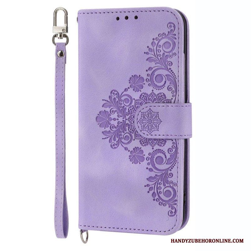 Folio-fodral Samsung Galaxy S23 5G Med Kedjar Strappy Lace Mandala