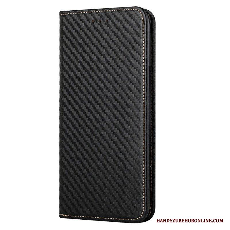 Folio-fodral Samsung Galaxy S23 Plus 5G Med Kedjar Läderfodral Strappy Carbon Fiber Style