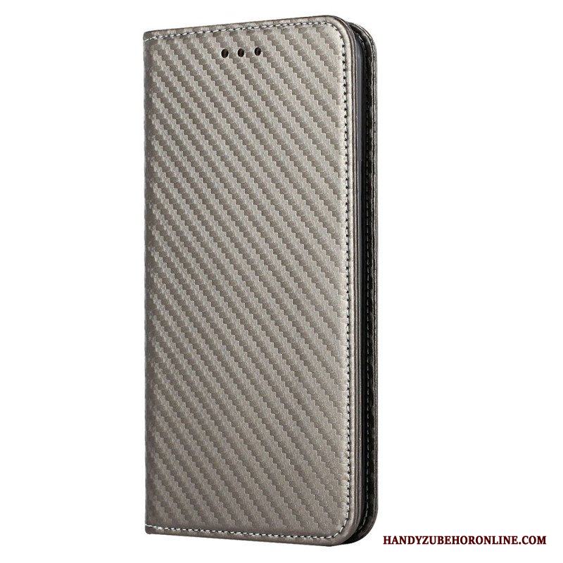 Folio-fodral Samsung Galaxy S23 Plus 5G Med Kedjar Läderfodral Strappy Carbon Fiber Style