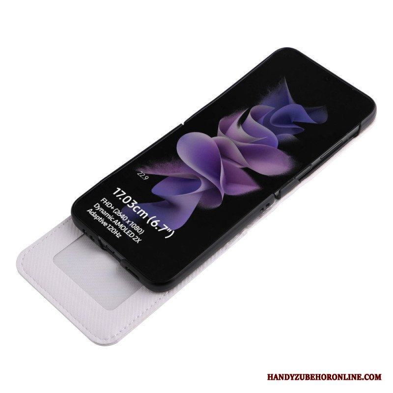 Folio-fodral Samsung Galaxy Z Flip 4 Läderfodral Retro Korthållare I Lädereffekt