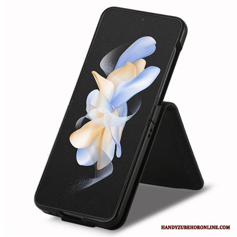 Folio-fodral Samsung Galaxy Z Flip 4 Läderfodral Rfid-korthållare