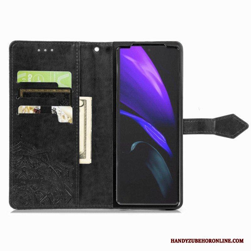 Folio-fodral Samsung Galaxy Z Fold 4 Med Kedjar Medeltida Strappy Mandala