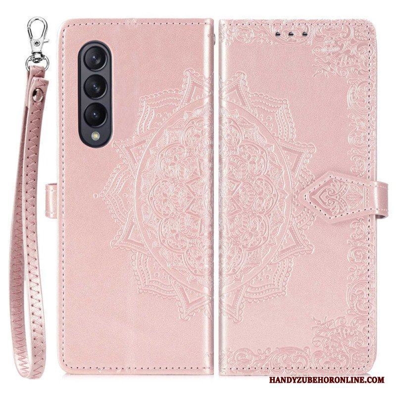 Folio-fodral Samsung Galaxy Z Fold 4 Med Kedjar Medeltida Strappy Mandala