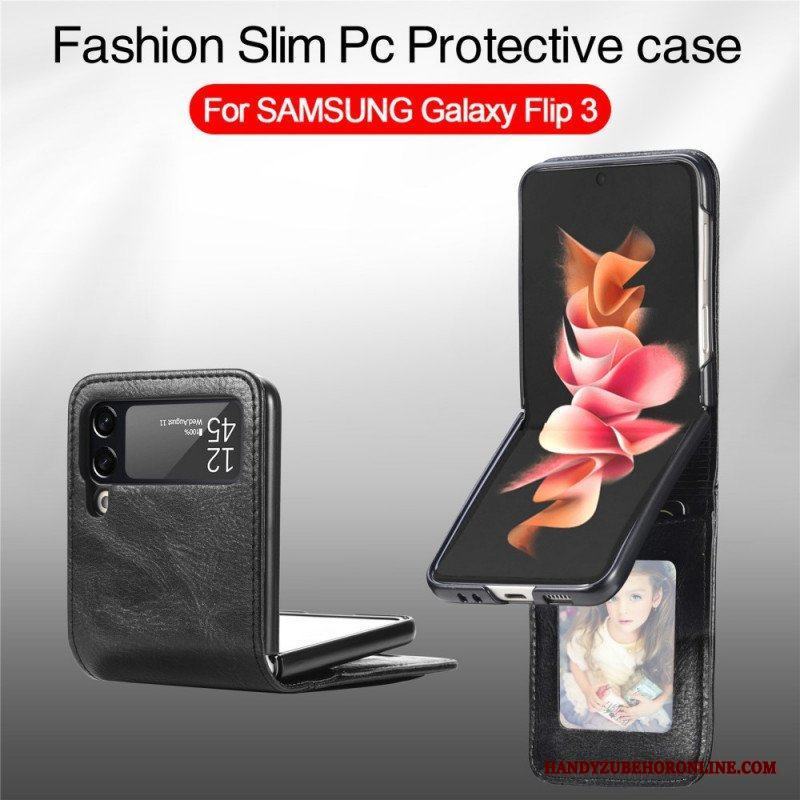 Folio-fodral Skal Samsung Galaxy Z Flip 3 5G Plånboksfodral Läderfodral Stil Läderplånbok