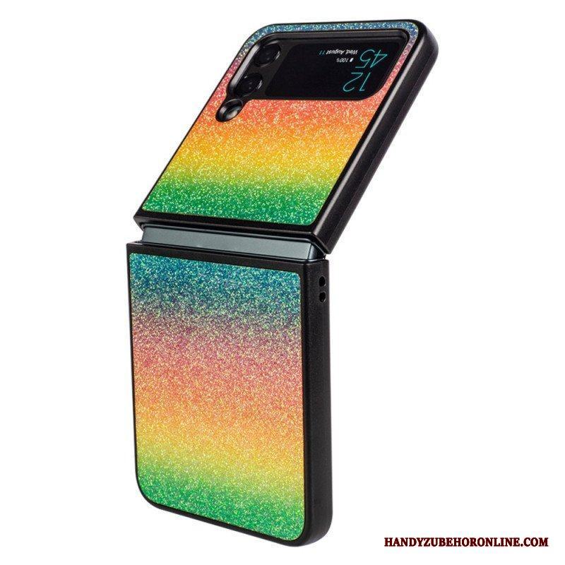 Folio-fodral Skal Samsung Galaxy Z Flip 4 Läderfodral Glittergradienter