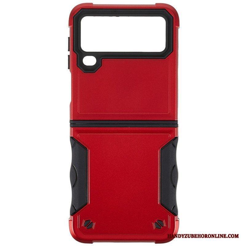 Folio-fodral Skal Samsung Galaxy Z Flip 4 Läderfodral Knapp Hybrid