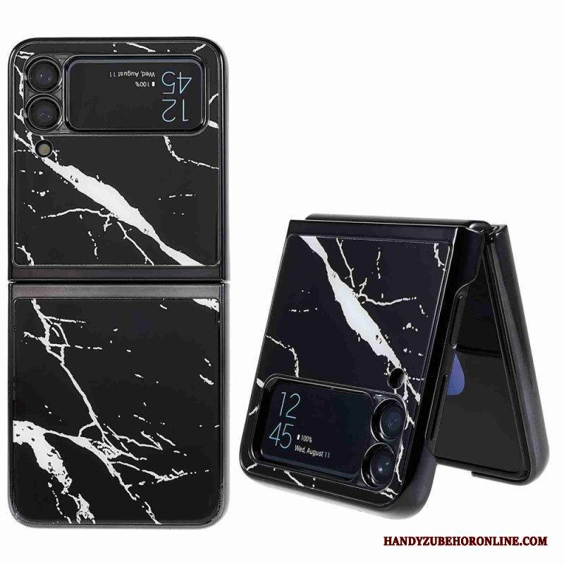 Folio-fodral Skal Samsung Galaxy Z Flip 4 Läderfodral Marmor Stil