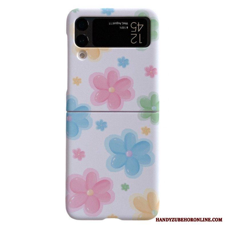 Folio-fodral Skal Samsung Galaxy Z Flip 4 Läderfodral Vackra Blommor