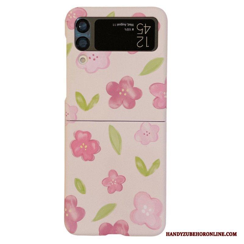 Folio-fodral Skal Samsung Galaxy Z Flip 4 Läderfodral Vackra Blommor