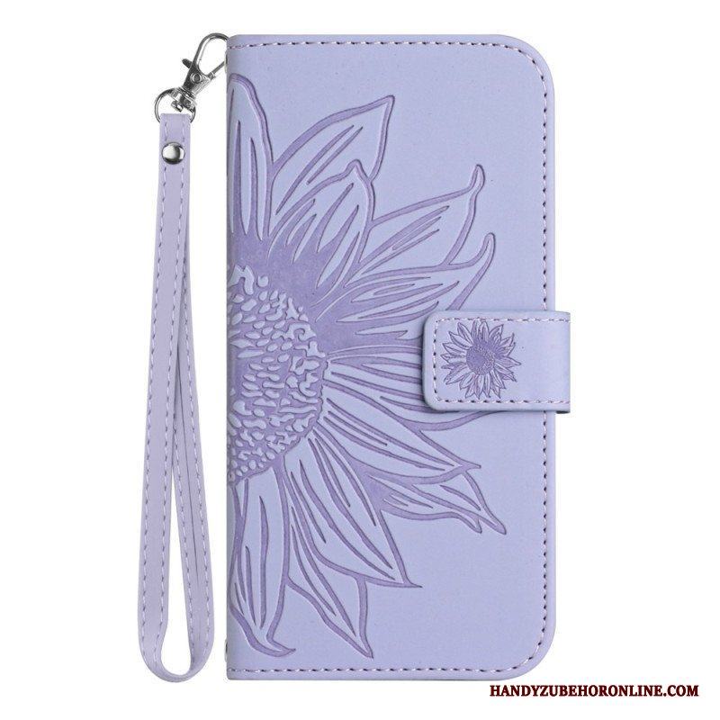 Folio-fodral Sony Xperia 1 IV Med Kedjar Strappy Solros