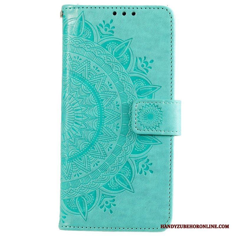 Folio-fodral Xiaomi 12 Pro Med Kedjar Strappy Sun Mandala