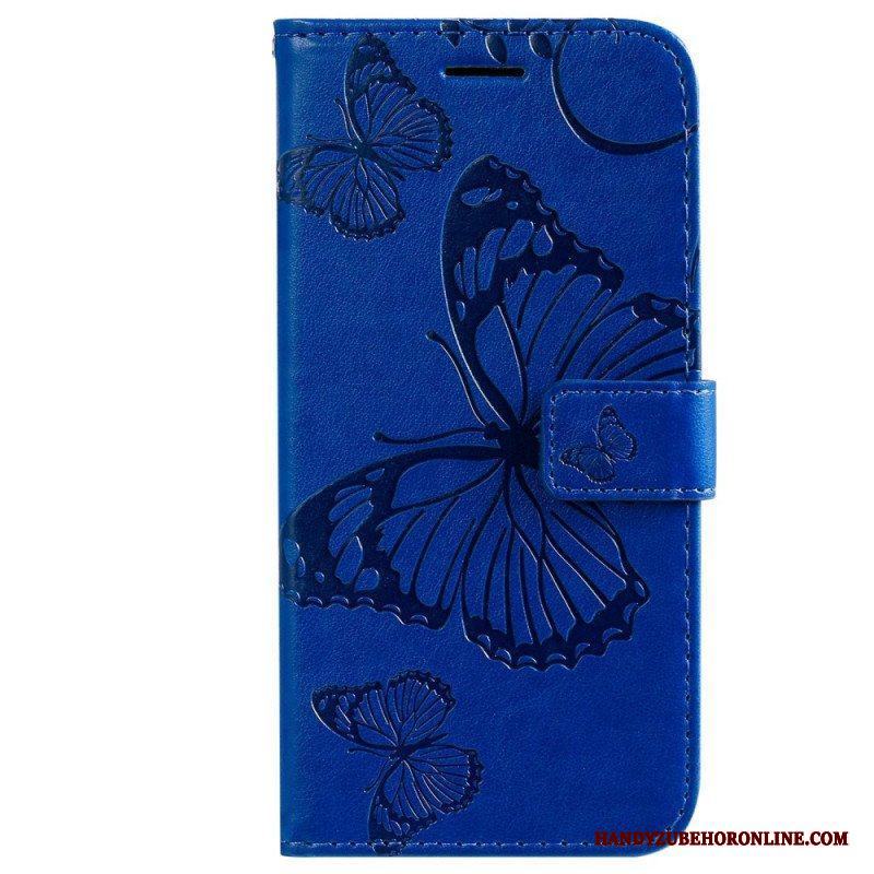 Folio-fodral Xiaomi 12T / 12T Pro Med Kedjar Jättebandfjärilar
