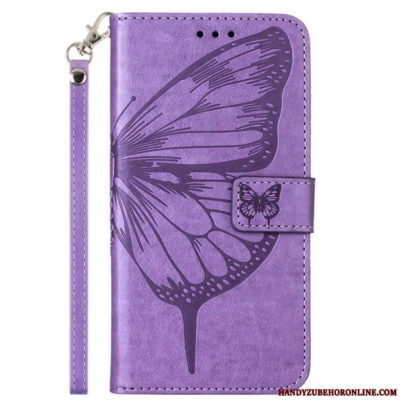 Folio-fodral Xiaomi 13 Lite Butterfly Design Med Lanyard