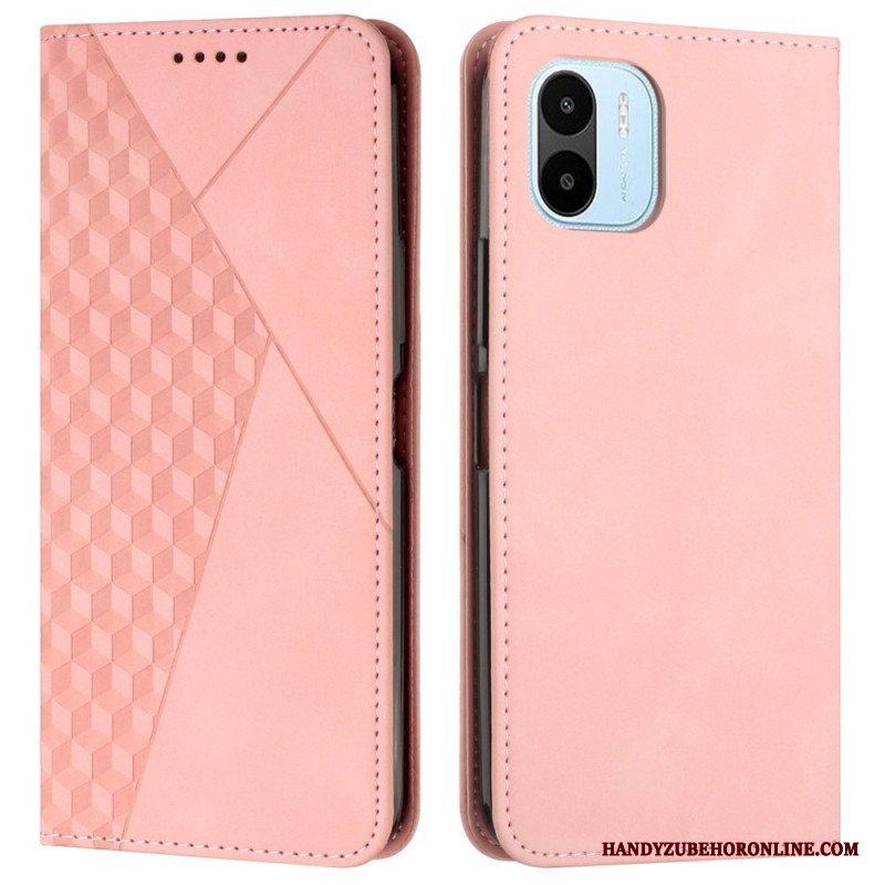 Folio-fodral Xiaomi Redmi A1 Läderfodral Cubic Style Skin-touch