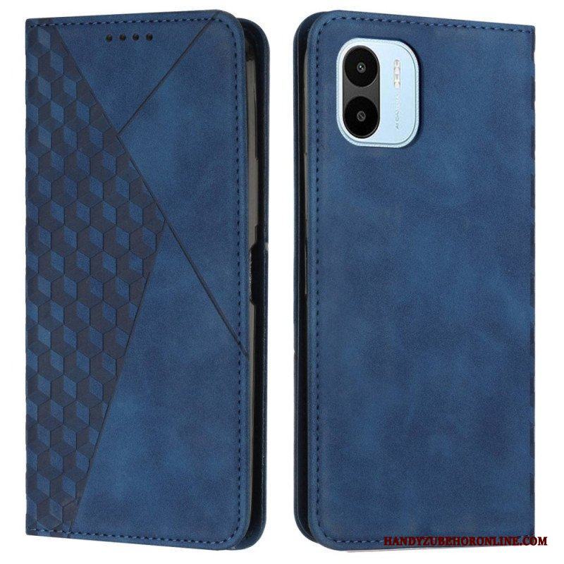 Folio-fodral Xiaomi Redmi A1 Läderfodral Cubic Style Skin-touch