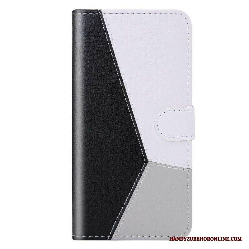 Folio-fodral Xiaomi Redmi Note 10 / 10S Trefärgad Lädereffekt