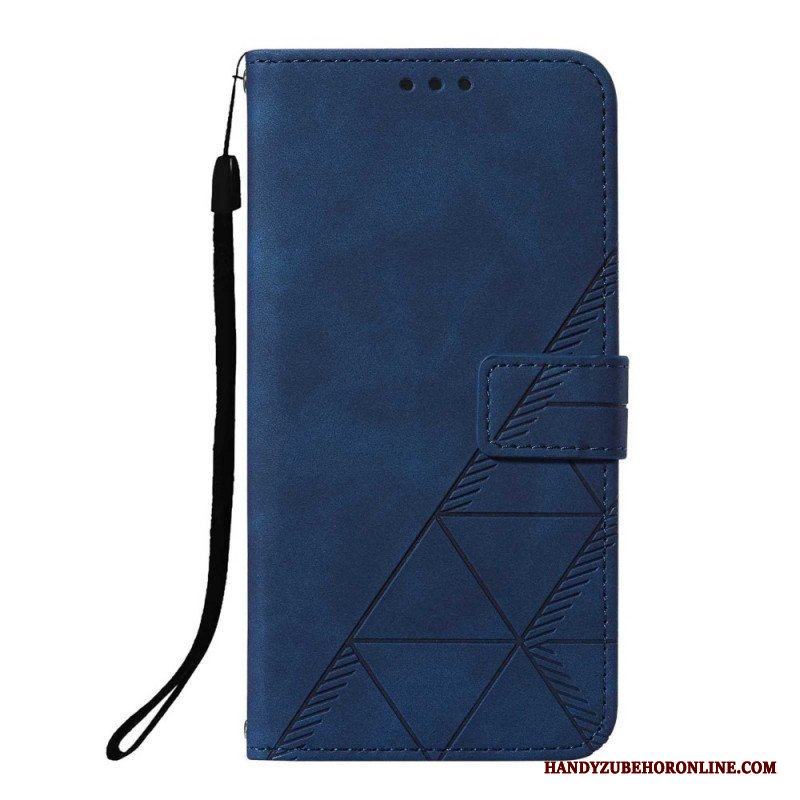 Folio-fodral Xiaomi Redmi Note 10 Pro Med Kedjar Strappy Geometrisk Läderstil