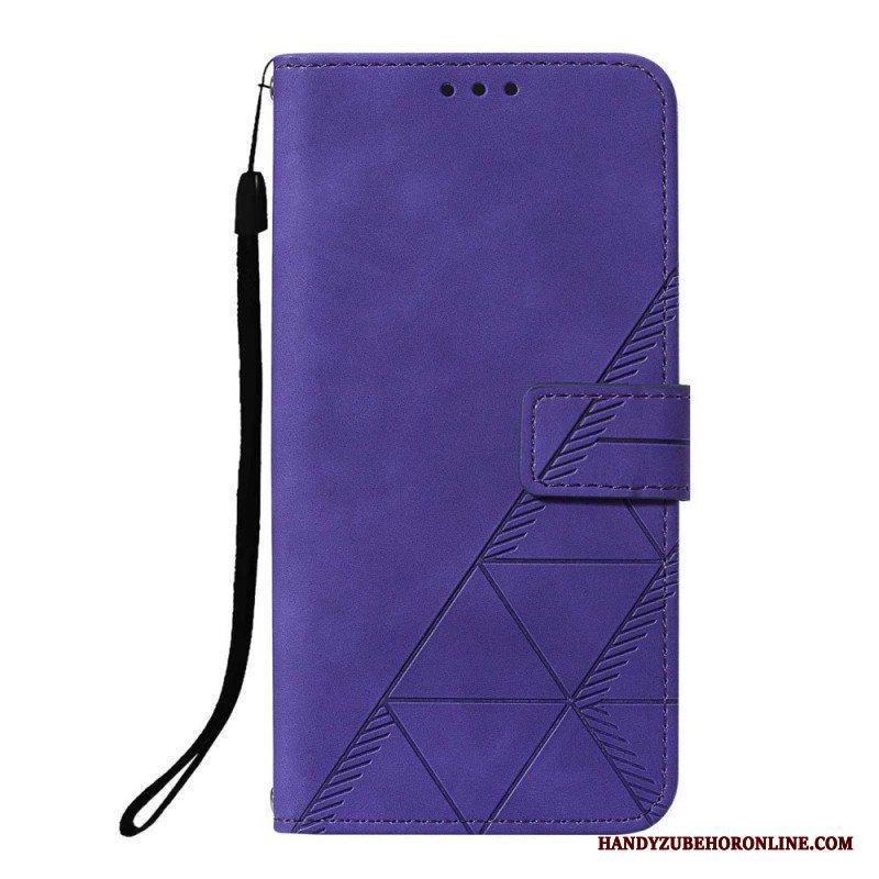 Folio-fodral Xiaomi Redmi Note 10 Pro Med Kedjar Strappy Geometrisk Läderstil