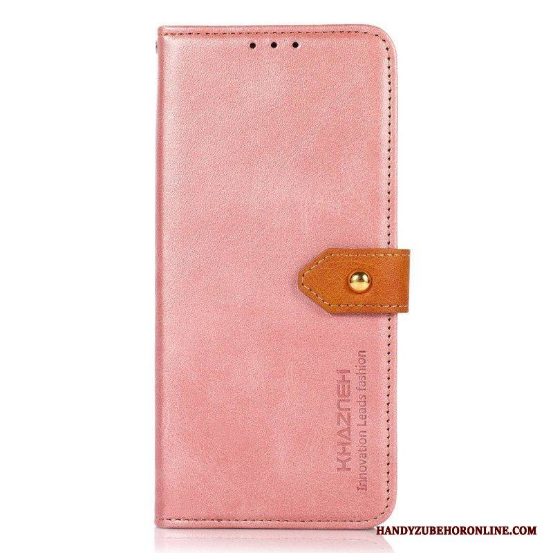 Folio-fodral Xiaomi Redmi Note 12 Pro Plus Tvåfärgat Guldlås Khazneh