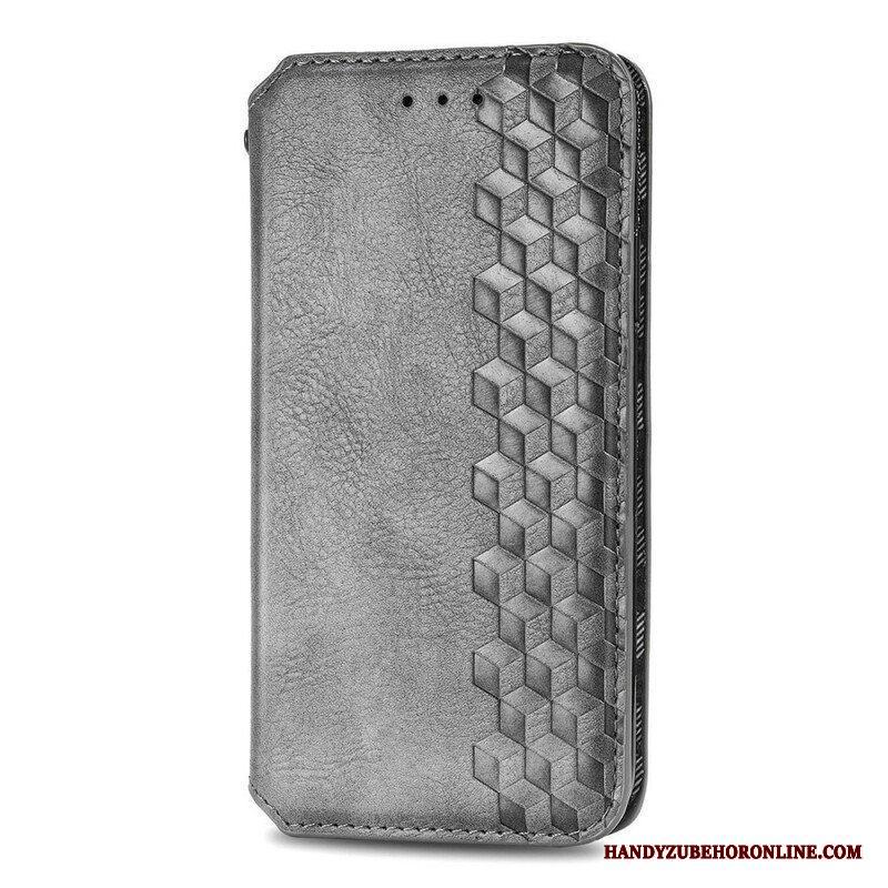 Folio-fodral iPhone 13 Mini Läderfodral Diamantstruktur Med Lädereffekt