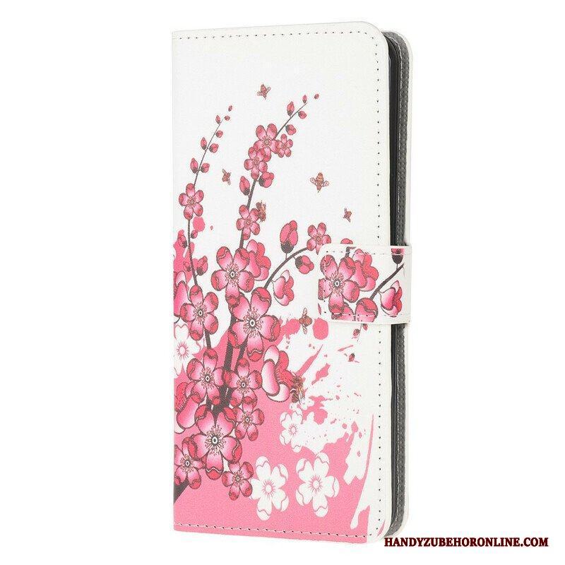 Folio-fodral iPhone 13 Mini Tropiska Blommor