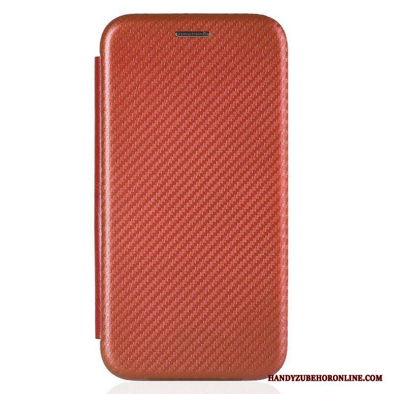 Folio-fodral iPhone 13 Pro Läderfodral Kolfiber