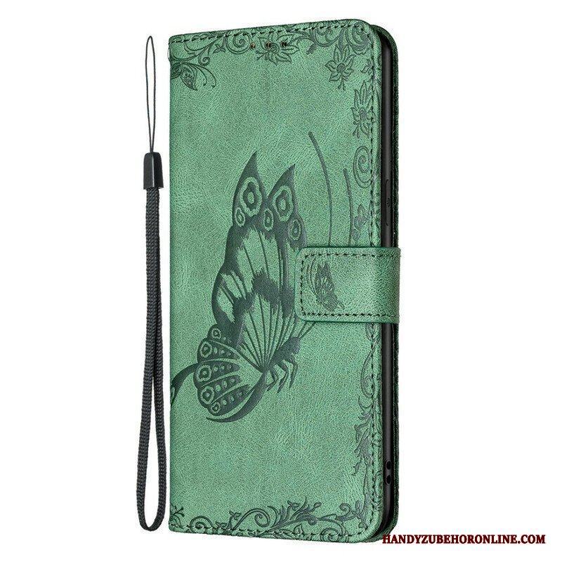 Folio-fodral iPhone 13 Pro Med Kedjar Barock Strappy Butterfly