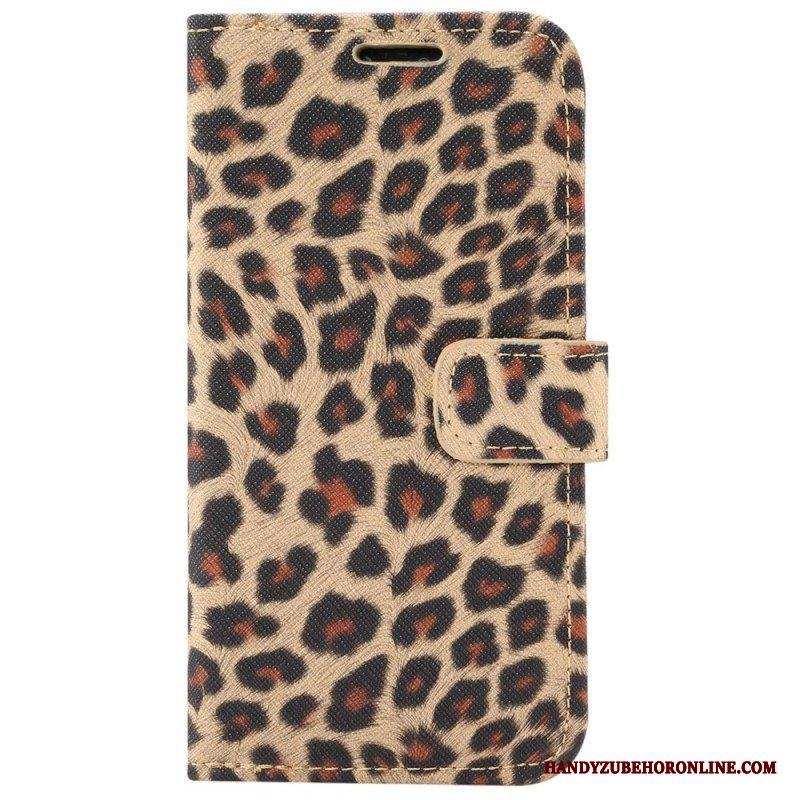 Folio-fodral iPhone 14 Pro Leopard