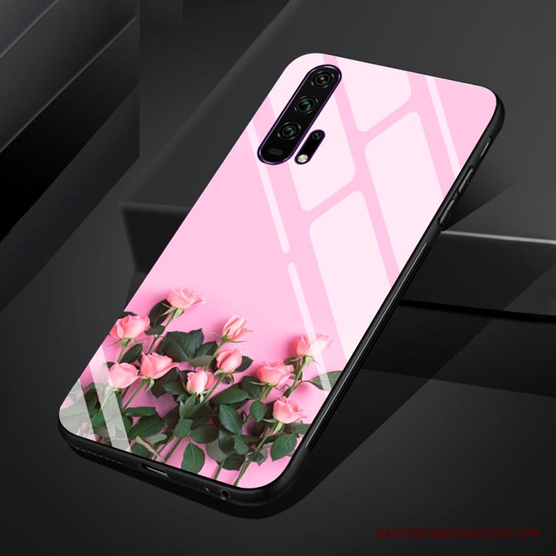 Honor 20 Pro Glas Fodral Silikon Mjuk Rosa All Inclusive Skal Telefon