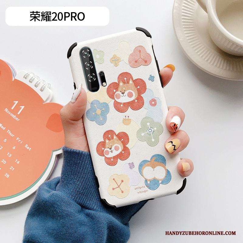 Honor 20 Pro Skal Läderfodral Katt Kyla Silke Kreativa Liten Silikon