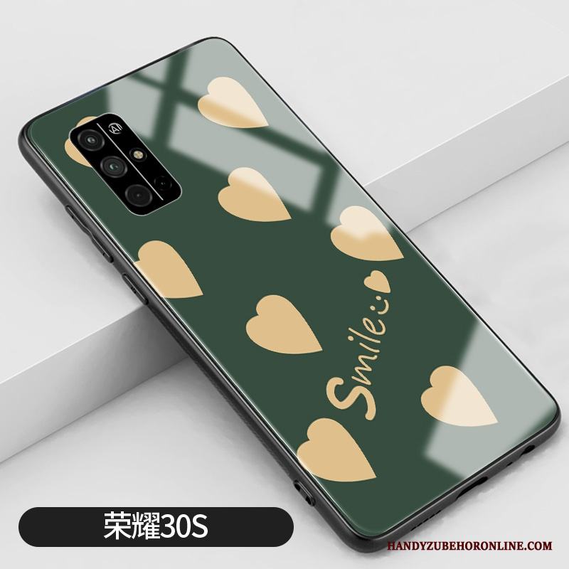 Honor 30s Grön Par Glas Skal Telefon Spegel Skydd Mode