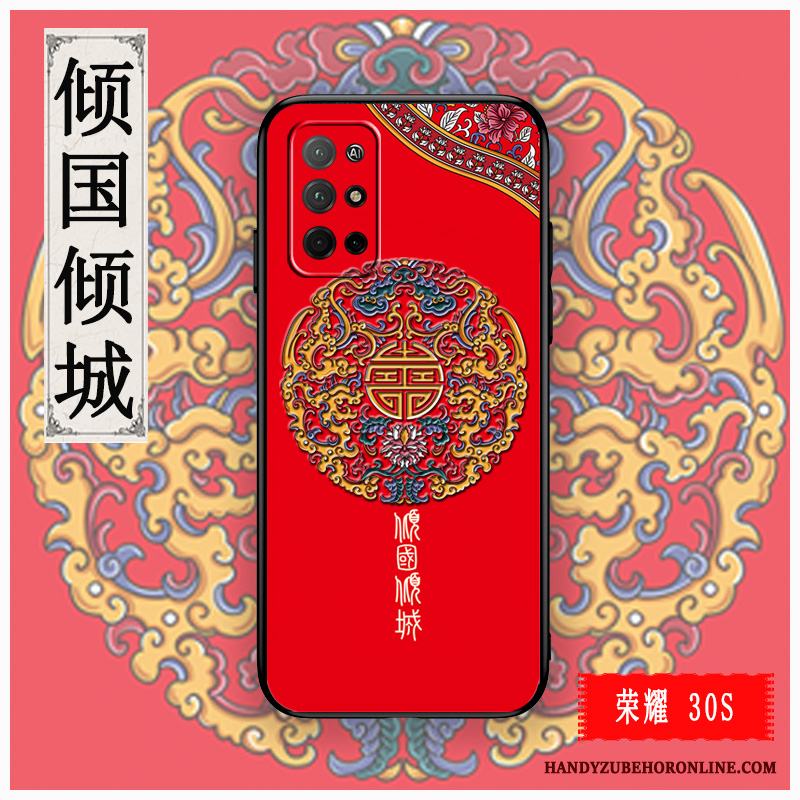 Honor 30s Kinesisk Stil Skal Telefon Lättnad Silikon Rosa Mobil Telefon Mjuk