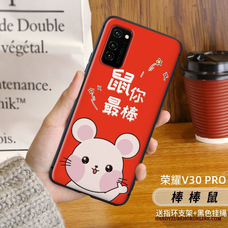 Honor View30 Pro Skal Mobil Telefon Nubuck Fallskydd Personlighet Katt Slim Råtta