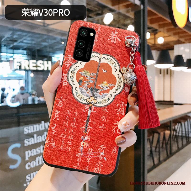 Honor View30 Pro Skal Telefon Net Red Fallskydd Retro Mjuk Fodral All Inclusive