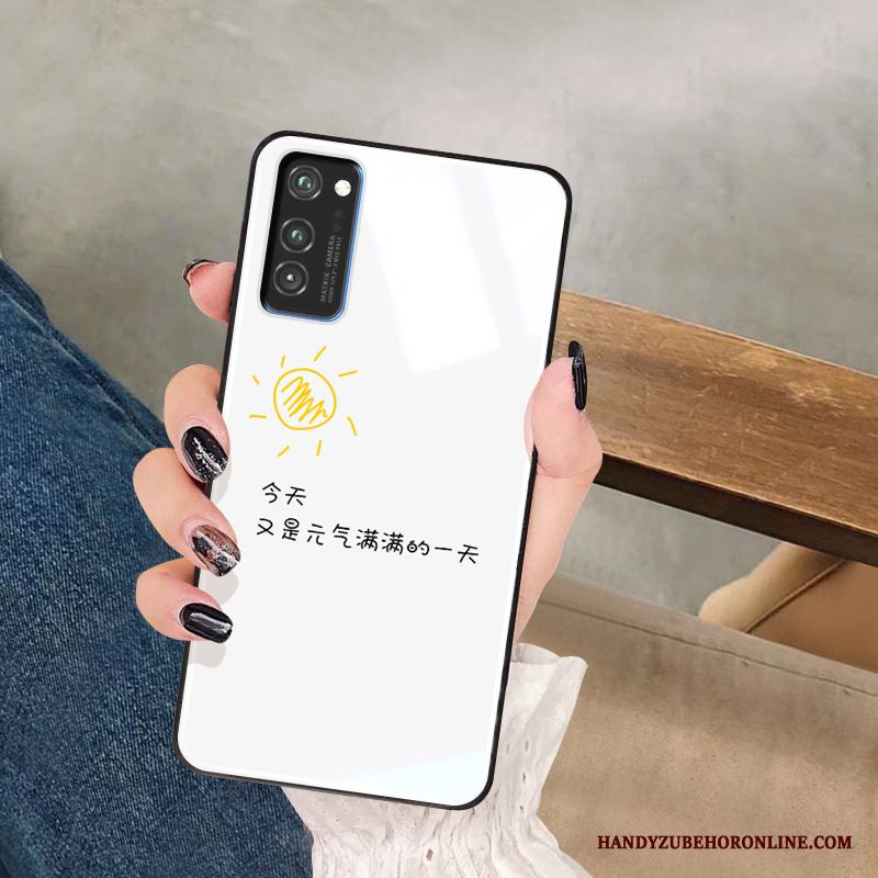 Honor View30 Skal Telefon Glas Enkel Mjuk Personlighet Vit Par