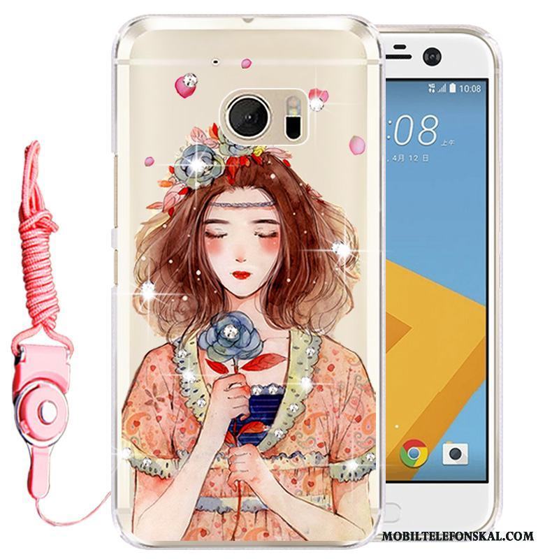Htc 10 Rosa Mobil Telefon Skal Telefon Fodral Skydd Silikon Strass