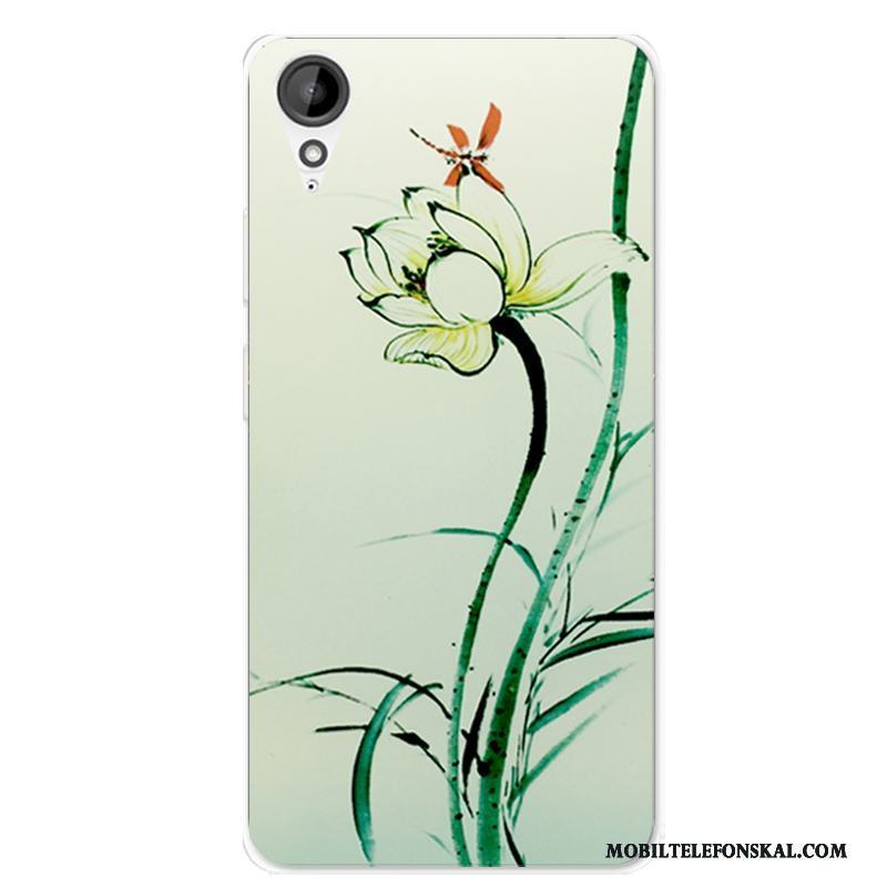Htc Desire 825 Skal Telefon Silikon Fallskydd Kinesisk Stil Grön Mjuk Transparent