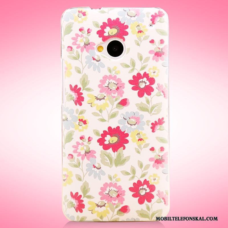 Htc One M7 Skal Mobil Telefon Fodral Nubuck Slim Målade Purpur Skydd