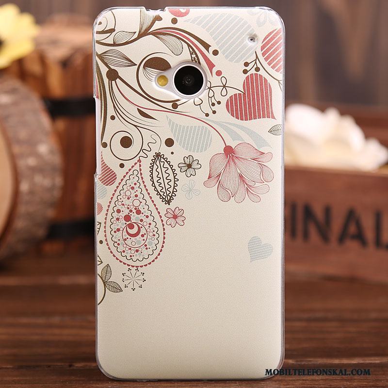 Htc One M7 Skal Telefon Gul Fodral Autentiska Målade