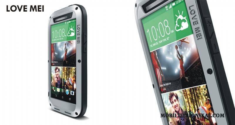 Htc One M8 Nubuck Metall Fodral All Inclusive Skydd Skal Svart