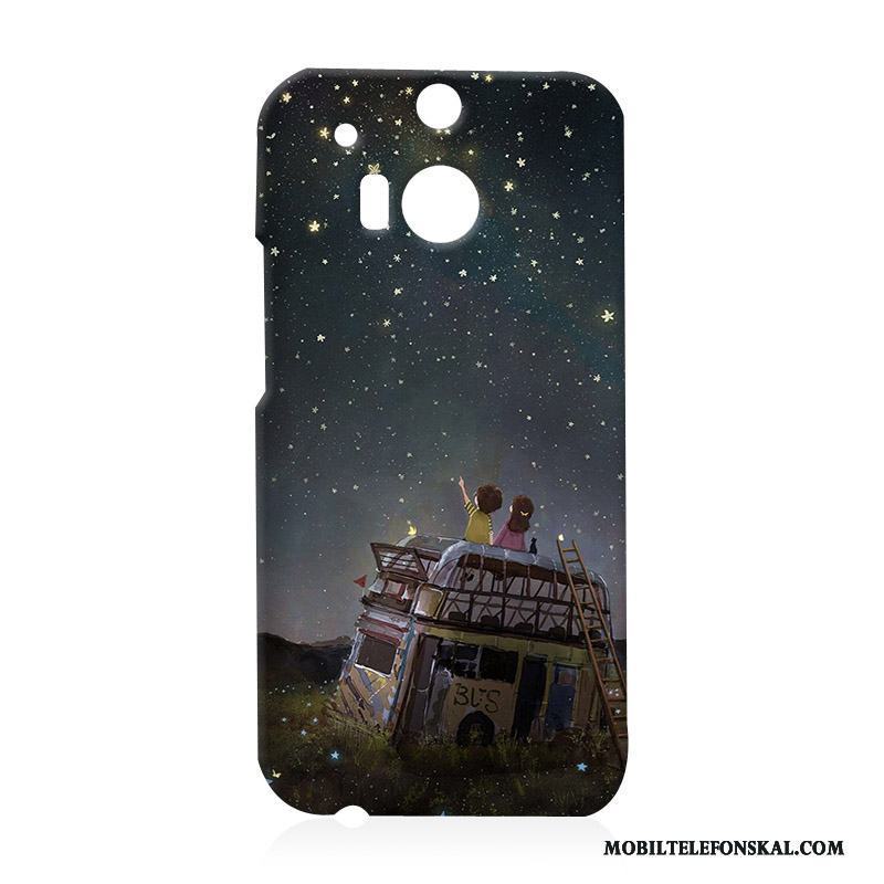 Htc One M8 Skal Fallskydd Fodral Målade Blommor Trend Hård