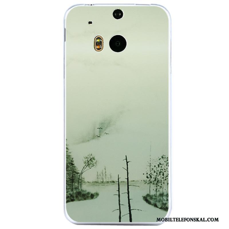 Htc One M8 Skal Silikon Vind Fodral Grön Transparent Fallskydd All Inclusive