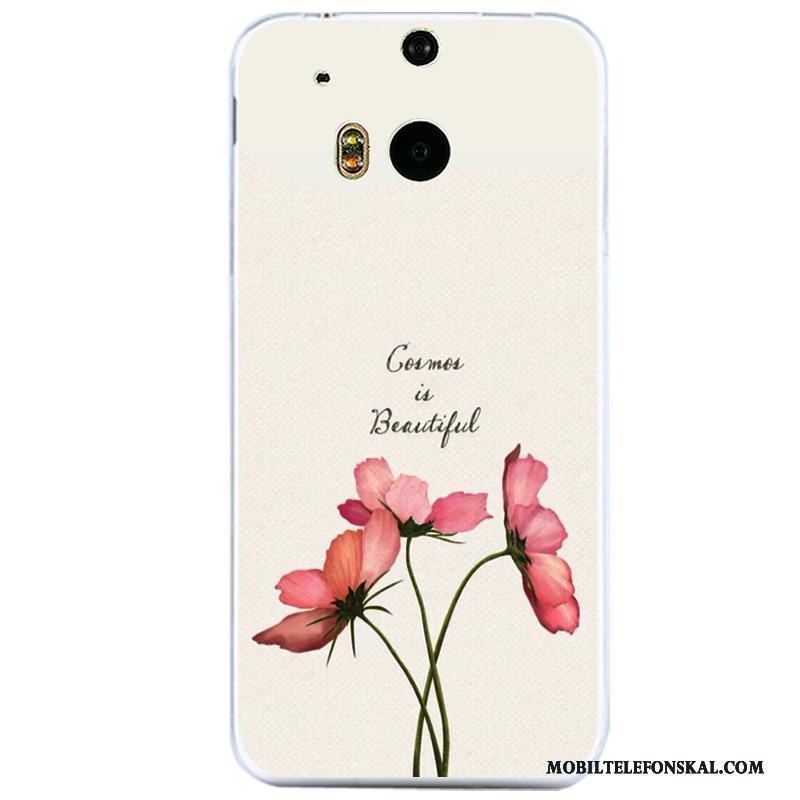 Htc One M8 Transparent Silikon Skydd Fallskydd Skal Telefon Tecknat Rosa