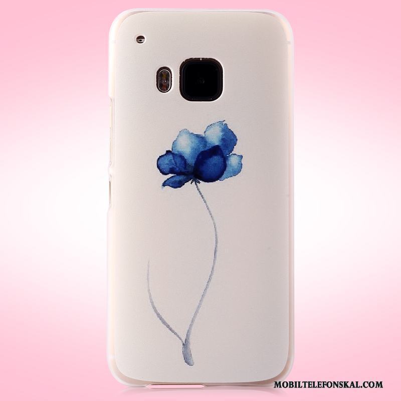 Htc One M9 Skal Telefon Rosa Blommor Nubuck Målade Fodral Mobil Telefon