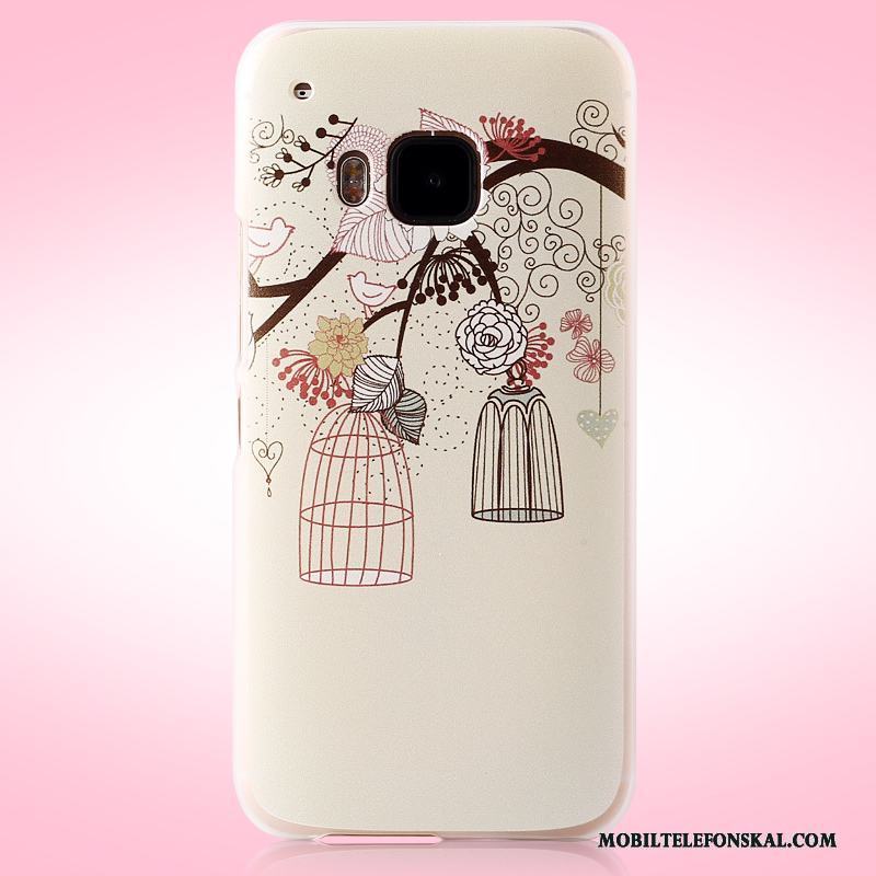 Htc One M9 Skal Telefon Rosa Blommor Nubuck Målade Fodral Mobil Telefon