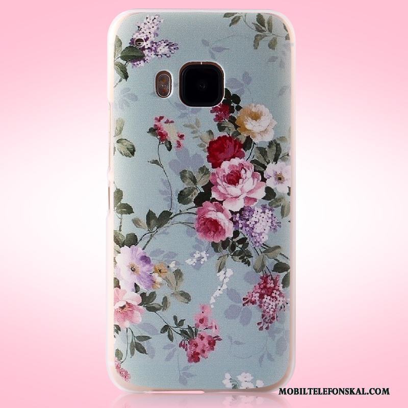 Htc One M9 Skal Telefon Rosa Blommor Nubuck Målade Fodral Mobil Telefon