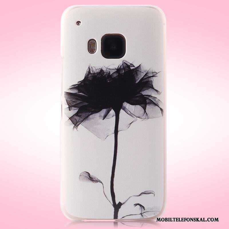 Htc One M9 Skal Telefon Rosa Blommor Nubuck Målade Fodral Mobil Telefon