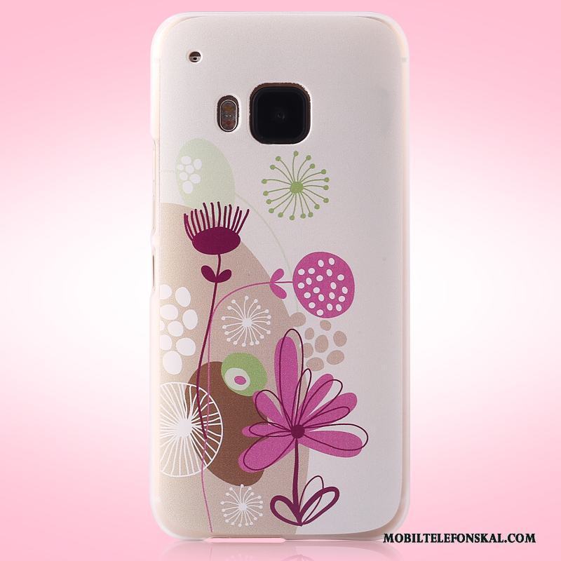 Htc One M9 Skal Telefon Rosa Blommor Nubuck Målade Fodral Mobil Telefon